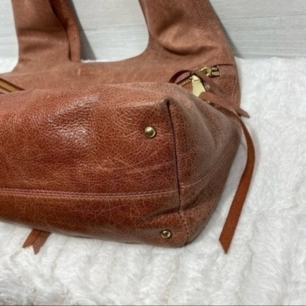 Aimee Kestenberg Slouchy Distressed Pink Leather Hobo Bag - Picture 7 of 15